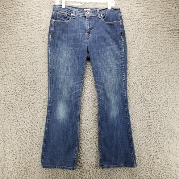 Levis Jeans Womens 10 Blue 515 Bootcut Button Stretch Denim Flap Pocket - Picture 2 of 14